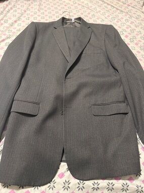 Men's Charcoal Pinstripe Two-Button suit 44L